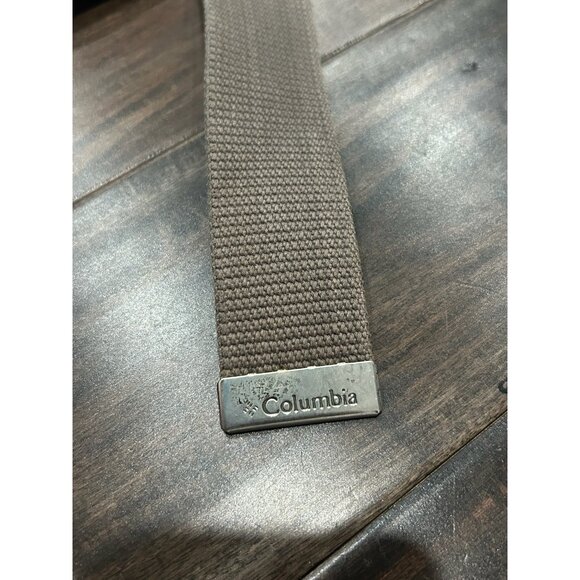 Columbia Canvas Belt Gray Silver Adjustable Fit Metal Buckle Outdoor Workwear - Picture 3 of 8